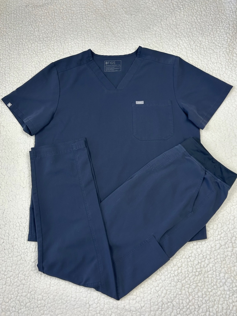 FIGS Scrub Set Technical Collection Men's XL Navy Top Size L Straight Leg Pants